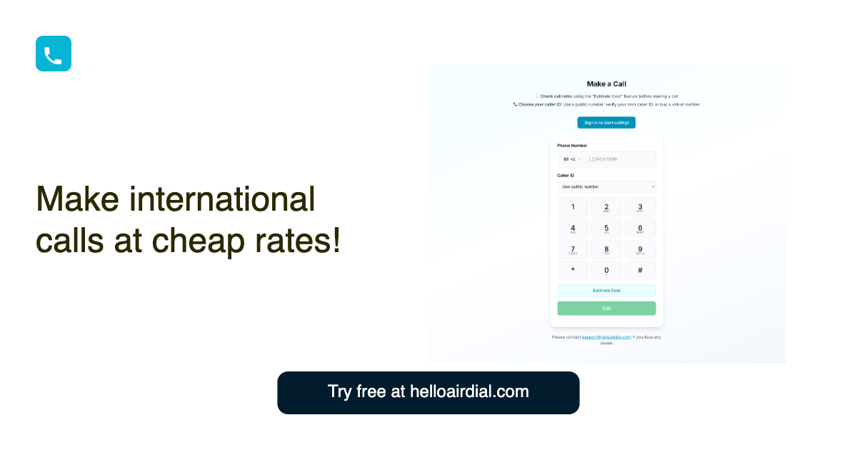 HelloAirdial screenshot 1